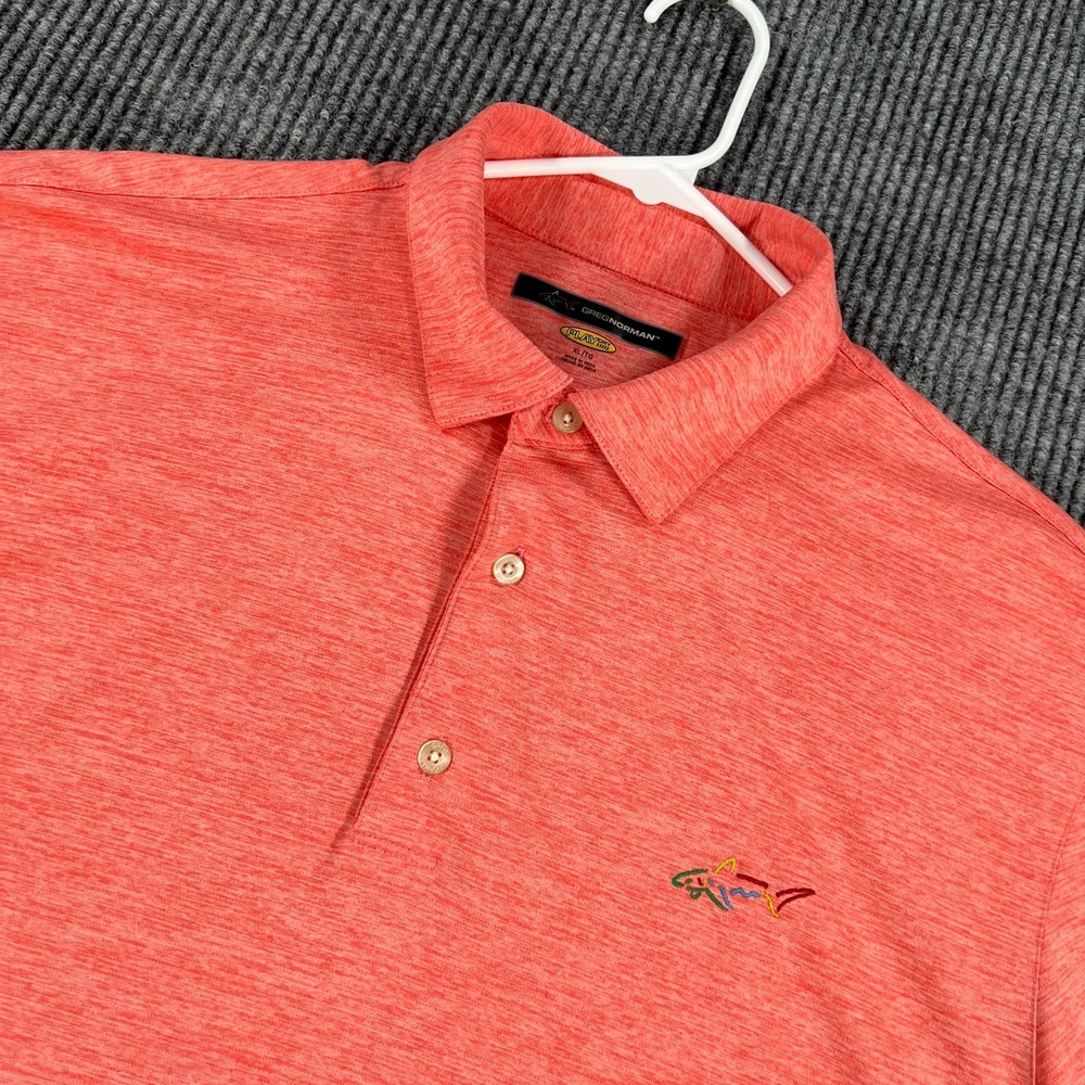 Greg Norman Polo Shirt Mens XL Extra Large Pink Short Sleeve Golf Performance
